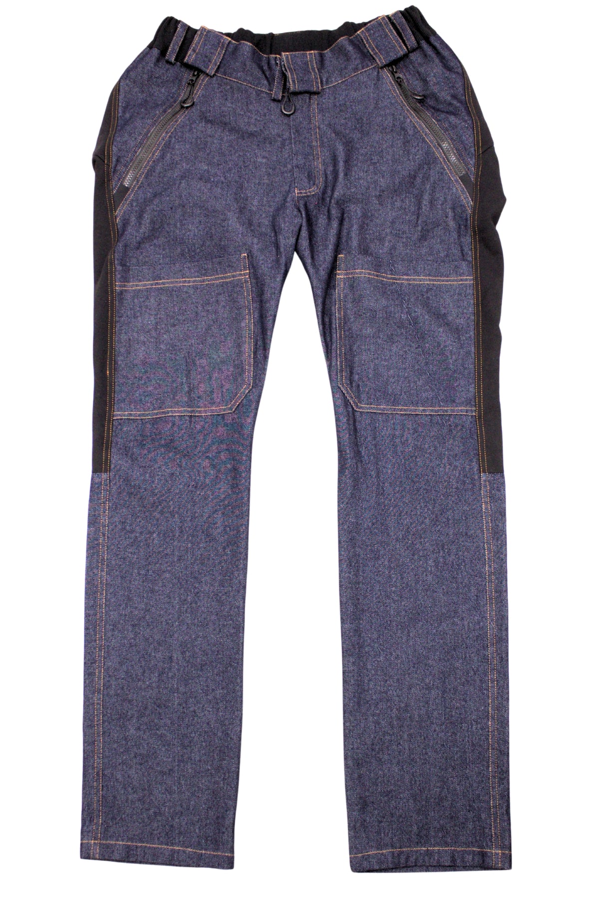 Rollstuhlgerechte Jeans für Herren mit heruntergelassener Vorderseite, 100 % Baumwolle