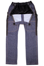 Rollstuhlgerechte Jeans für Herren mit heruntergelassener Vorderseite, 100 % Baumwolle