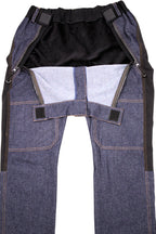 Rollstuhlgerechte Jeans für Herren mit heruntergelassener Vorderseite, 100 % Baumwolle