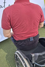 Rollstuhlgerechte Jeans für Herren mit heruntergelassener Vorderseite, 100 % Baumwolle