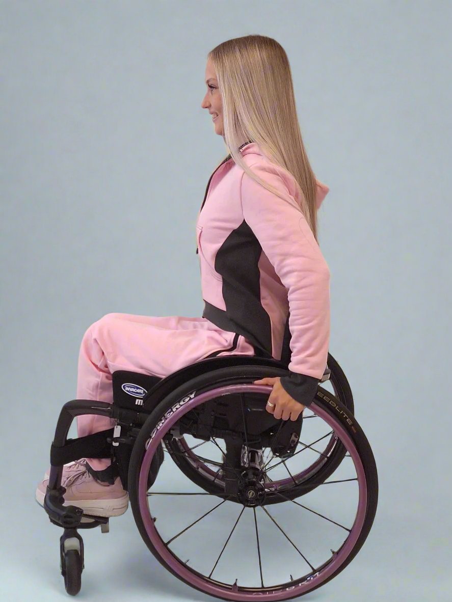 Adaptive Jerseyjacke für Damen in Babyrosa - Freizeitkleidung