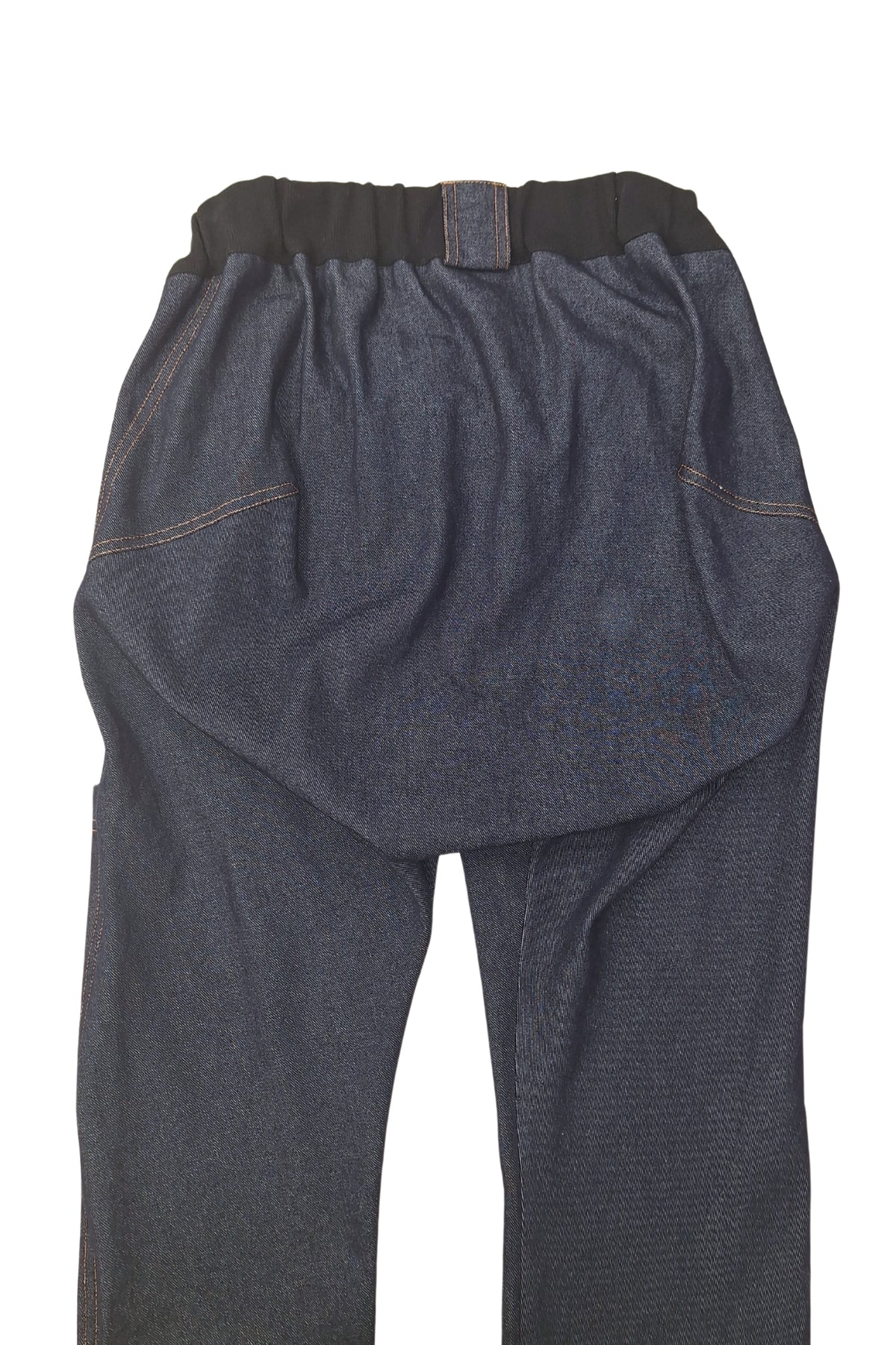 Rollstuhlgerechte Jeans für Herren mit heruntergelassener Vorderseite, 100 % Baumwolle